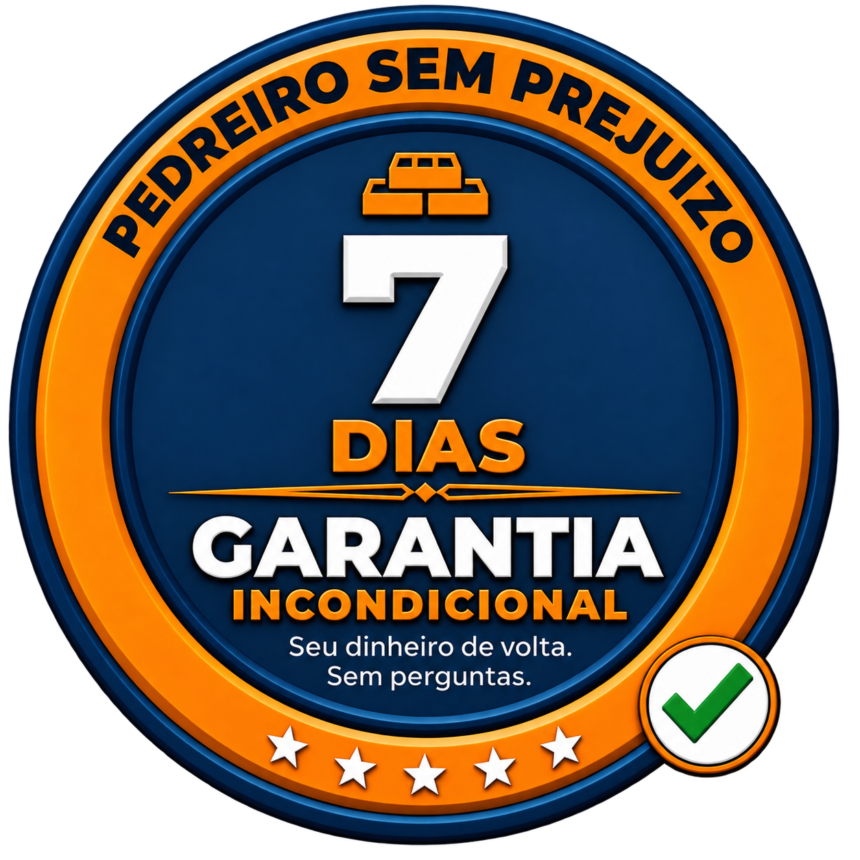 Selo de garantia de 7 dias: seu dinheiro de volta, sem perguntas